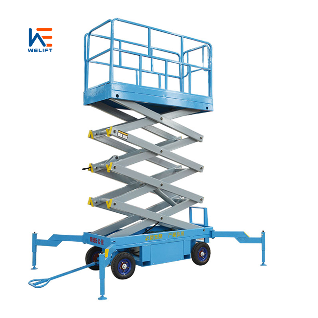 4-20m Lifting Height Trailer Pneumatic tires Mobile Scissor lift table with free spare parts