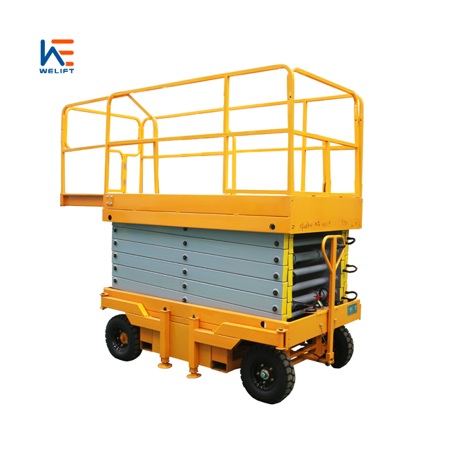 4-20m Lifting Height Trailer Pneumatic tires Mobile Scissor lift table with free spare parts