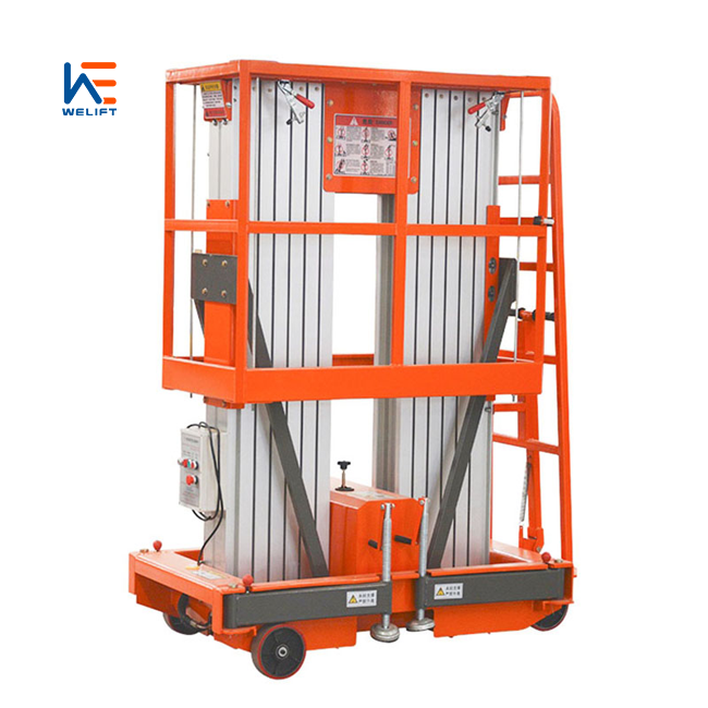 10m Mobile lifting / Telescopic ladders one column Mobile single / double mast personal man lift home cleaning