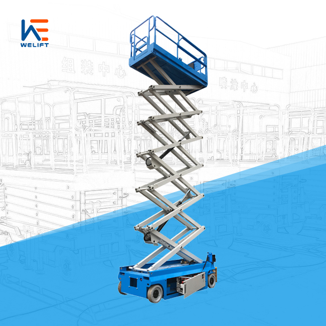 Electric Scissor Lift Aerial Work Platform Hydraulic Scaffolding Truck Mounted drive motor scissor lift