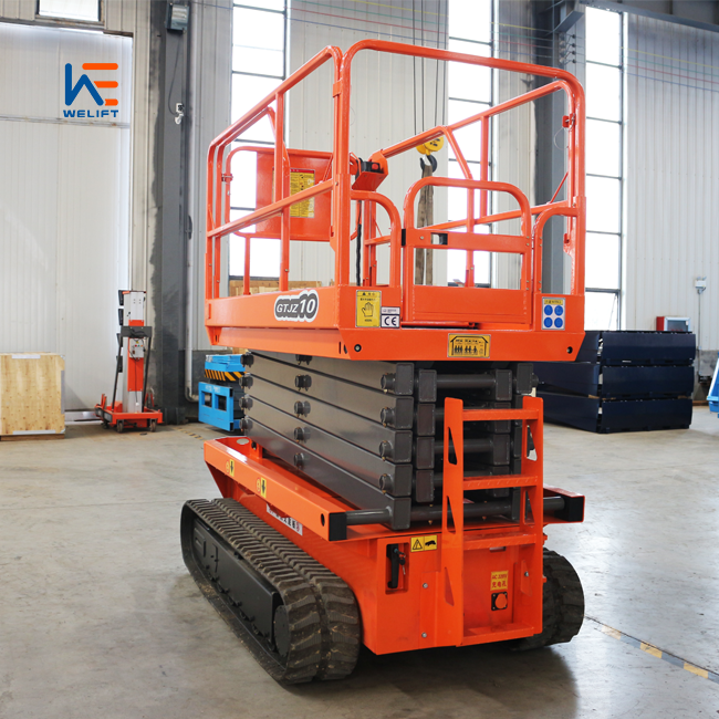 Track scissor lift 230v Electric Track Crawler self propelled truck crawler lift Rough terrain