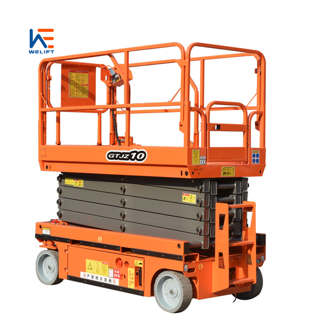 Electric Scissor Lift Aerial Work Platform Hydraulic Scaffolding Truck Mounted drive motor scissor lift