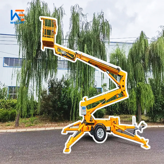 360 degree rotatable trailer spider lift hydraulic towable boom lift articulating cherry picker with CE