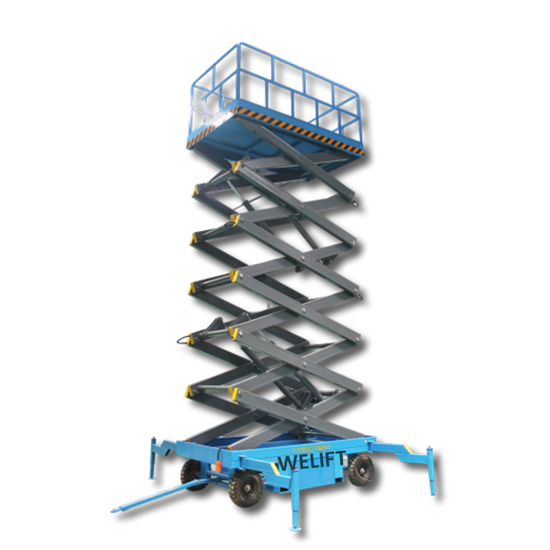 300kg 6m 8m 10m hydraulic skylift trailer electric lift platform andamios elctricos scissor lift with outrigger