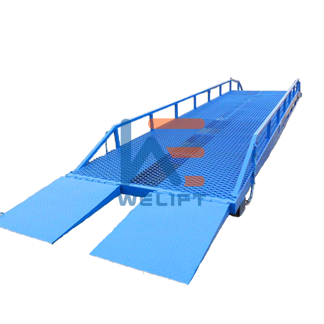 6-15t adjustable hydraulic Mobile Yard Ramp for Truck Loading and Unloading Portable Dock Leveler Bridge