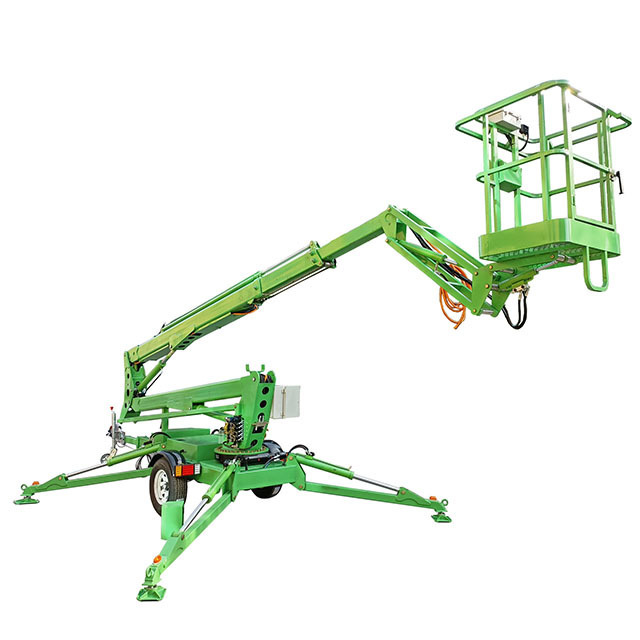 8-16m Portable Trailer Mounted Man Lift Ladder Towable Lifter Cherry Picker Small Boom Lift