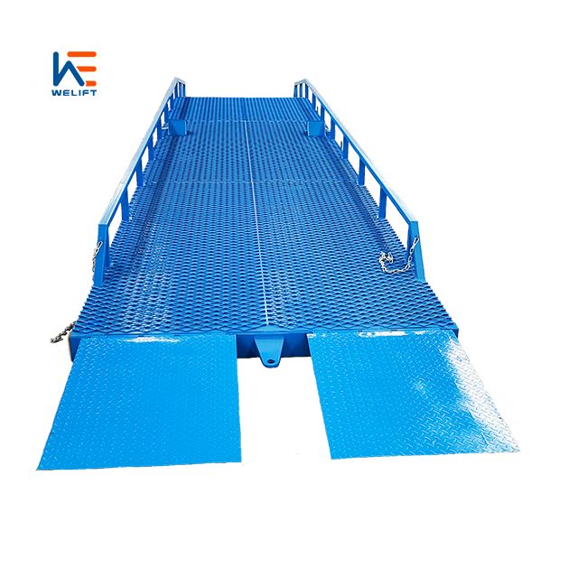 6-15t adjustable hydraulic Mobile Yard Ramp for Truck Loading and Unloading Portable Dock Leveler Bridge