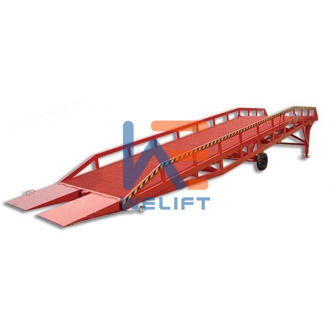 6-15t adjustable hydraulic Mobile Yard Ramp for Truck Loading and Unloading Portable Dock Leveler Bridge