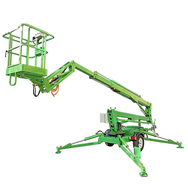 8-16m Portable Trailer Mounted Man Lift Ladder Towable Lifter Cherry Picker Small Boom Lift