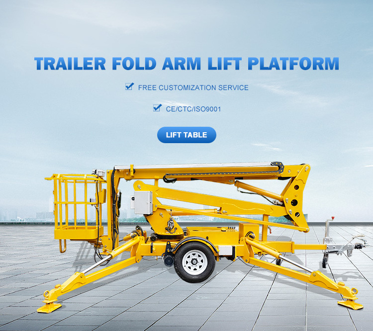 8m-20m Articulated Towable Cherry Picker Tow Behind Boom Lift Used For Sale