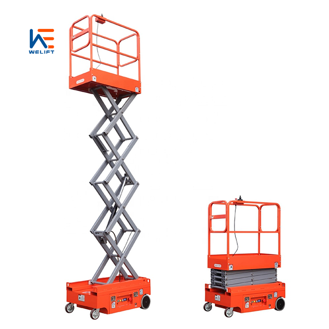 6m 300kg mini battery charger scissor lift  self propelled hydraulic scissor lift man lift