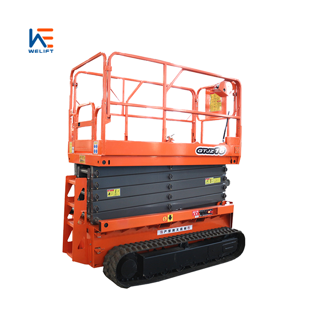 Track scissor lift 230v Electric Track Crawler self propelled truck crawler lift Rough terrain