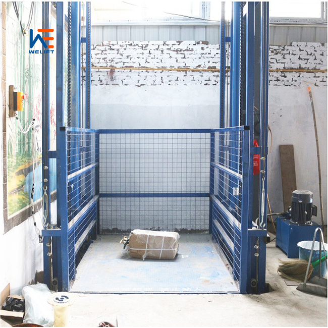 Cylinder Warehouse Freight Elevator Small Cargo Lift 2 Floors Hydraulic Elevator