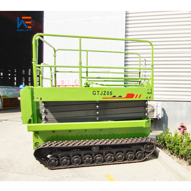 Track scissor lift 230v Electric Track Crawler self propelled truck crawler lift Rough terrain