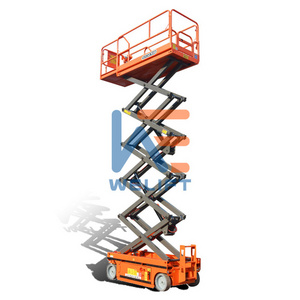 Top quality 4-14m 320kg 450kg load hydraulic automatic electric scissor lift platform with outriggers