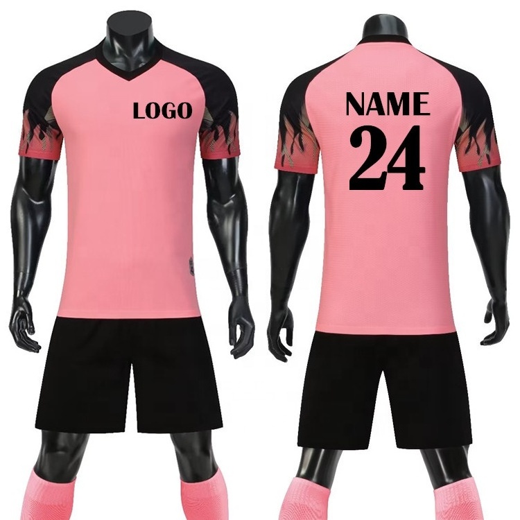 Custom OEM Logo Men Team Sublimation Sports Soccer Wear Green Youth T Shirts and Shorts Uniform Cheap Football Jersey