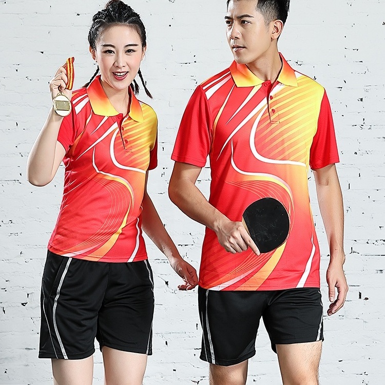 Men ladies child table tennis jerseys custom made logo badminton uniform set high quality sports volleyball training jersey