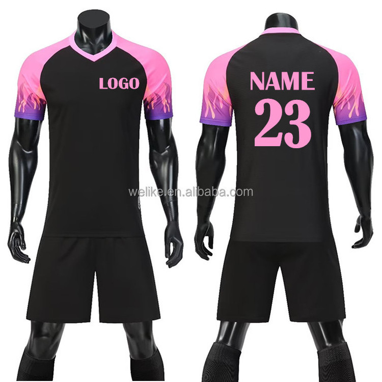 Custom OEM Logo Men Team Sublimation Sports Soccer Wear Green Youth T Shirts and Shorts Uniform Cheap Football Jersey