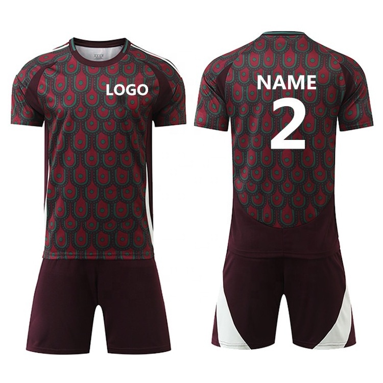 High Quality Mexico Red Soccer Jerseys Football Camisetas Man Shirt Custom Logo Football Jersey Home Design Retro Soccer Jersey