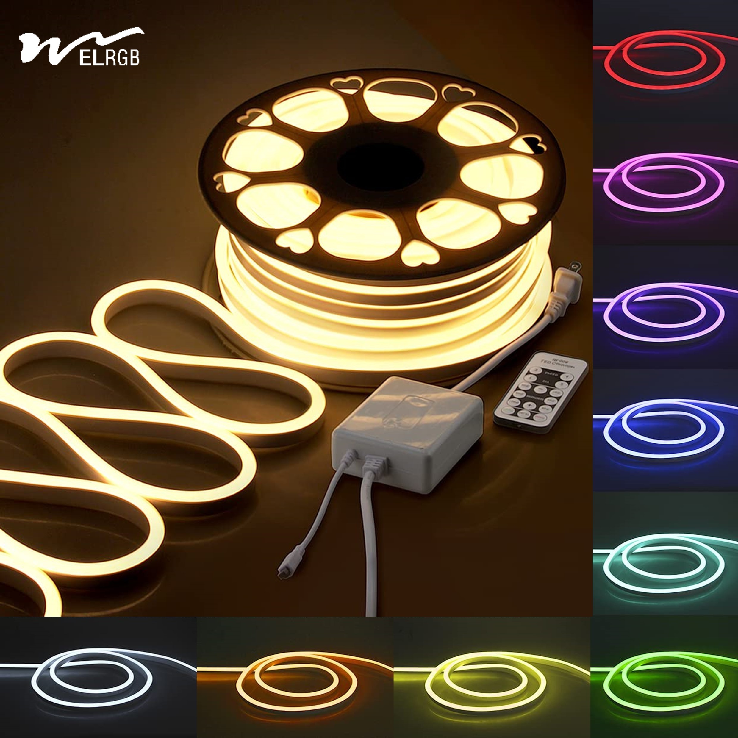 2023 Factory Custom  Dimmable 110V~220V AC Rope Lights Waterproof app Remote Control Indoor outdoor LED Neon Light Strip