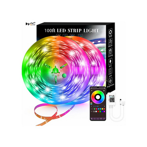 100FT Smart LED Strip Lights (2 Rolls of 50ft), RGB Strip Lights Sync to Music with 40 Key Remote Controller LED Lights