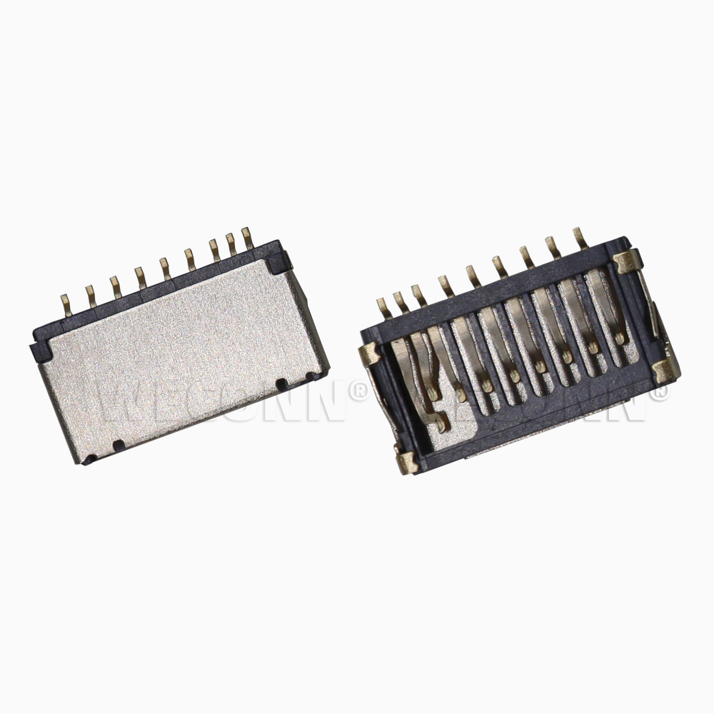 High quality PCB board to board card connector Micro SD Card 9P Female SMT simple push pull TF card connector