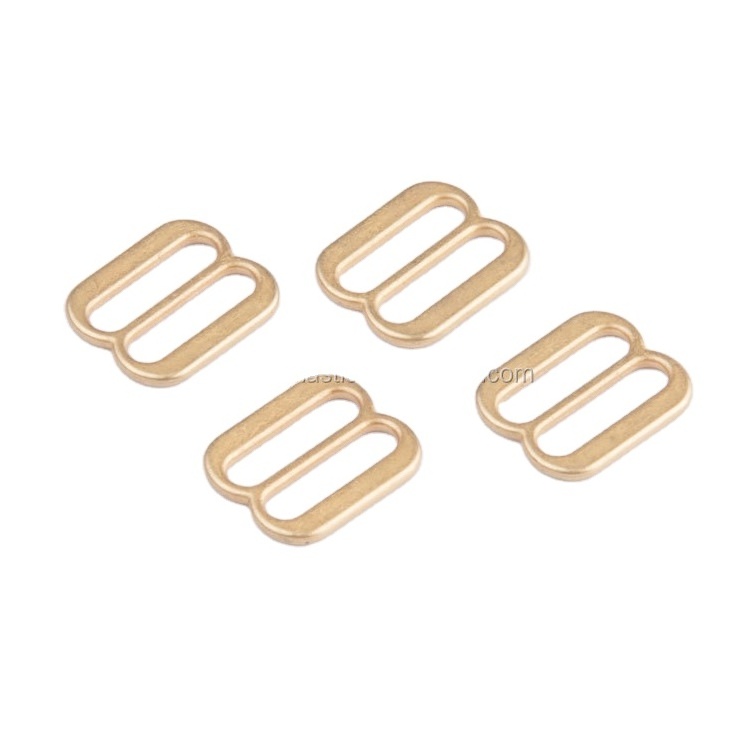 High-Quality Matt Gold Metal Bra Adjuster Ring Strap Slider Swimwear Clips