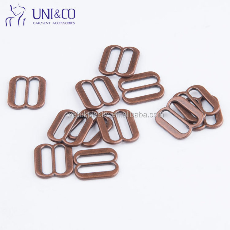 High-Quality Matt Gold Metal Bra Adjuster Ring Strap Slider Swimwear Clips