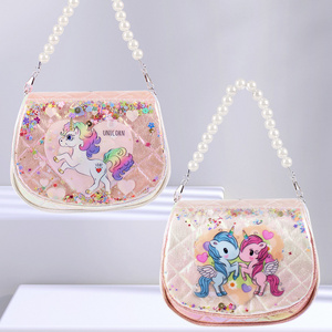 Children's Bag Soft Unicorn Mini Crossbody  Woman Girls Hand Bag Cute And Fresh Style Shinny Star Moon Bag