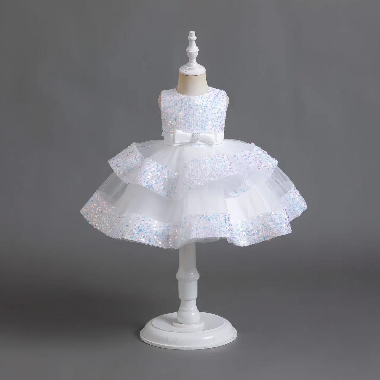 Girls Birthday Party Dress Sequin Children Costume Girl Bridesmaid Dresses For Kids Princess Wedding Prom Gown 1-5Years