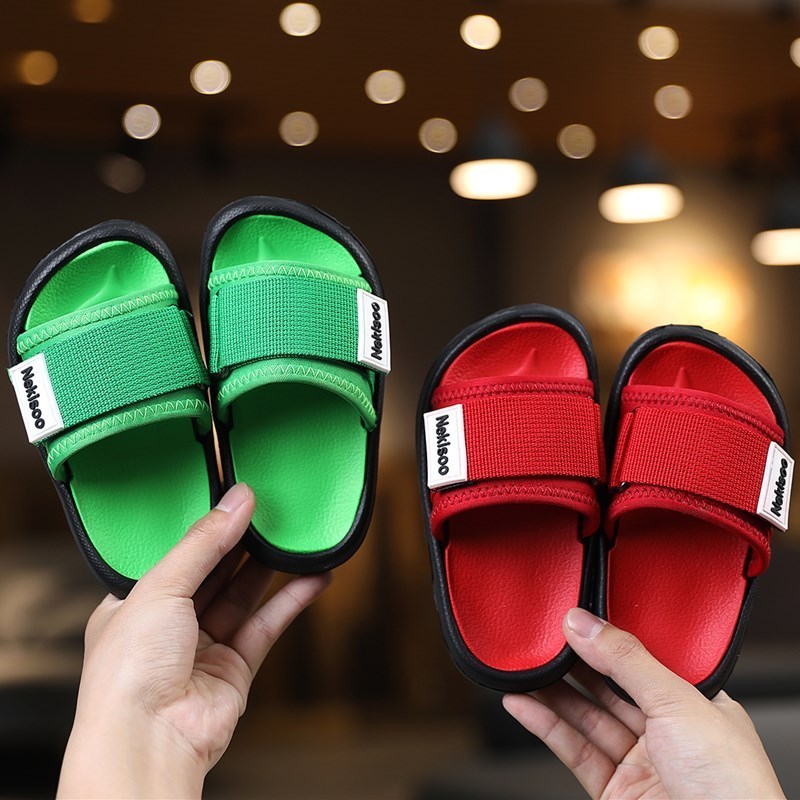 Summer Children Slippers for Boys Girl Home Flip Flop Kids Indoor Striped Beach Sandals Korea Non-slip Parent House Casual Shoes