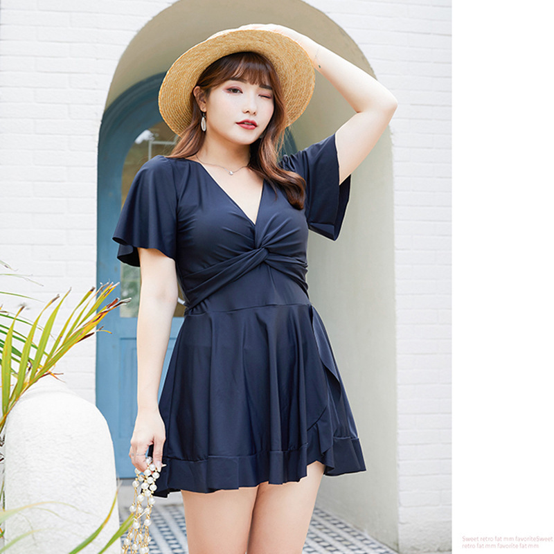 2023 new fat sister big size swimsuit one-piece skirt conservative plus size women swimsuit