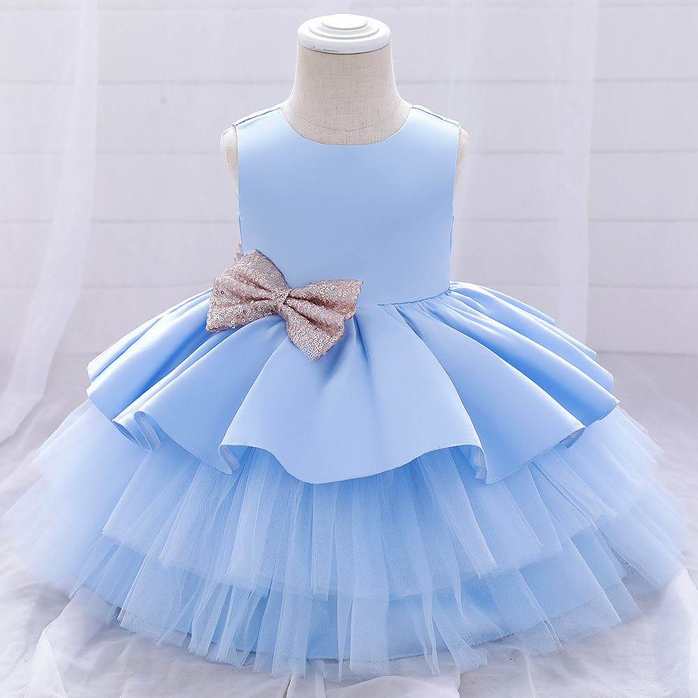 Infant Baby Girl Dresses Girl Ball Gown Tutu Princess Dress Sequin Bow Baby Girl 1st Birthday Wedding Party Dress