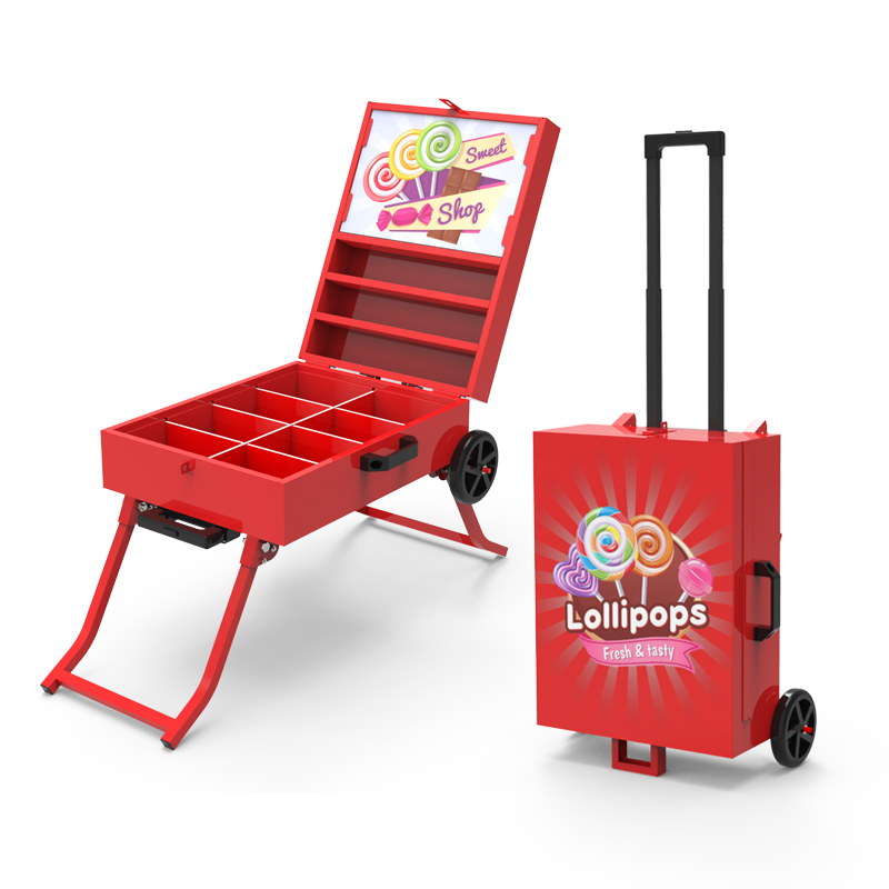 Metal folding candy vending cart