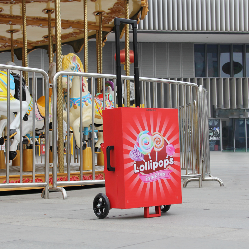 Metal folding candy vending cart