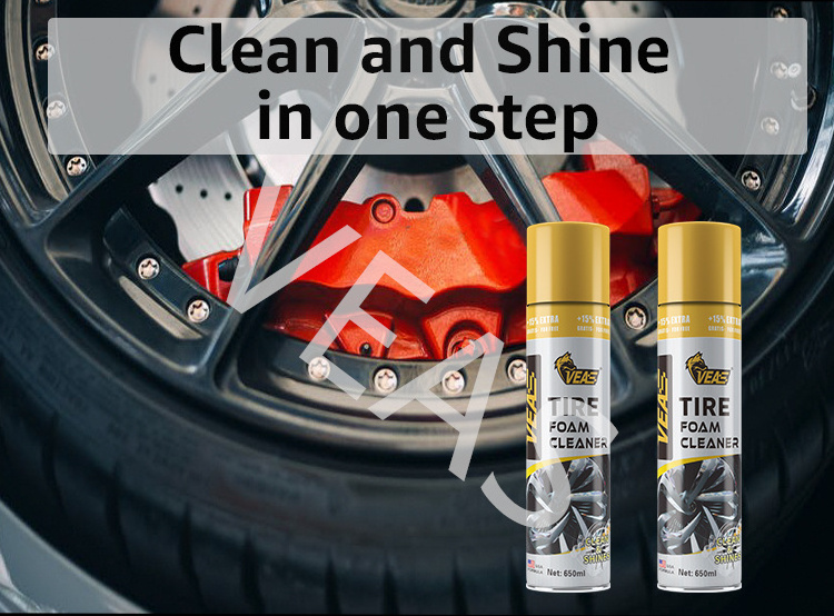 Car Cleaner Long-Lasting High Gloss Tire Foam Cleaner Polish Shine Protect Wheel And Tire Shine Spray