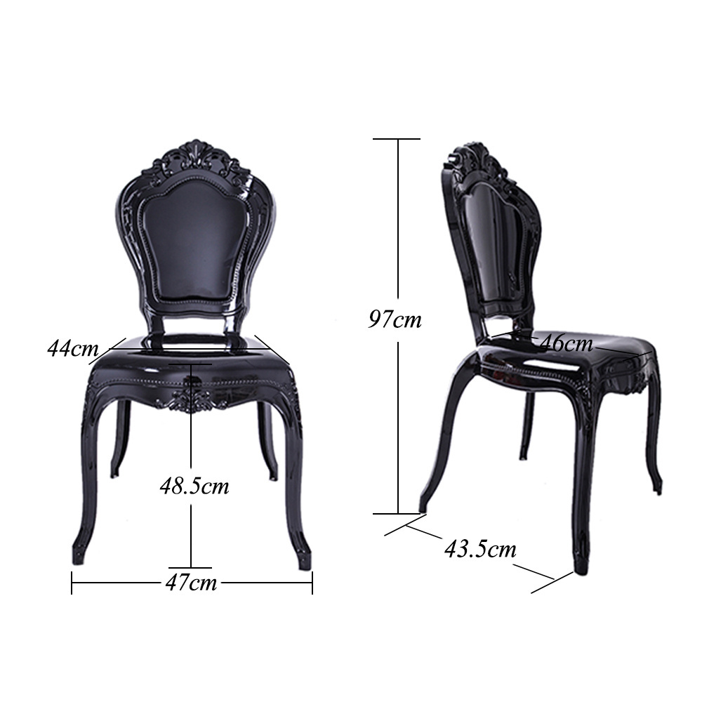 PC polycarbonate acrylic black Belle epoque chair