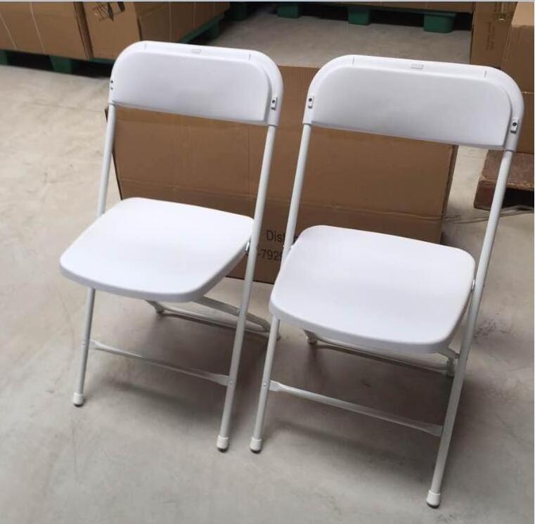 black/white plastic folding chair for outdoor event rental