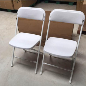 black/white plastic folding chair for outdoor event rental