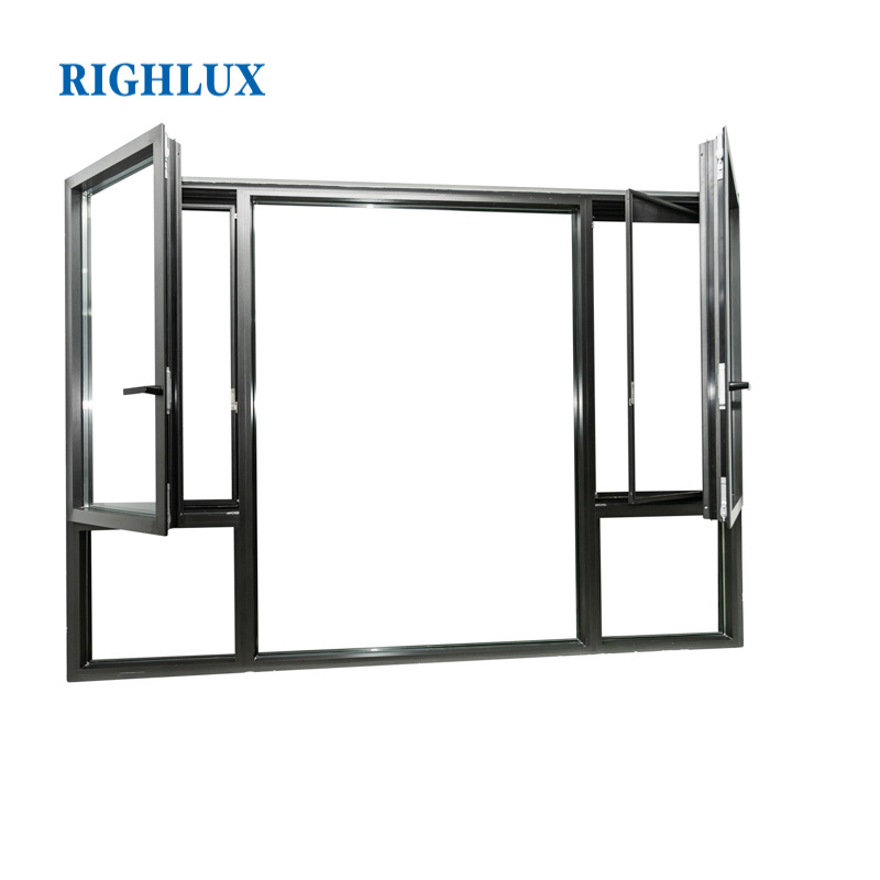 European Style Soundproof Windproof Thermal Break Heat Insulated Aluminium Glass Double Tempered Glass Glass Window