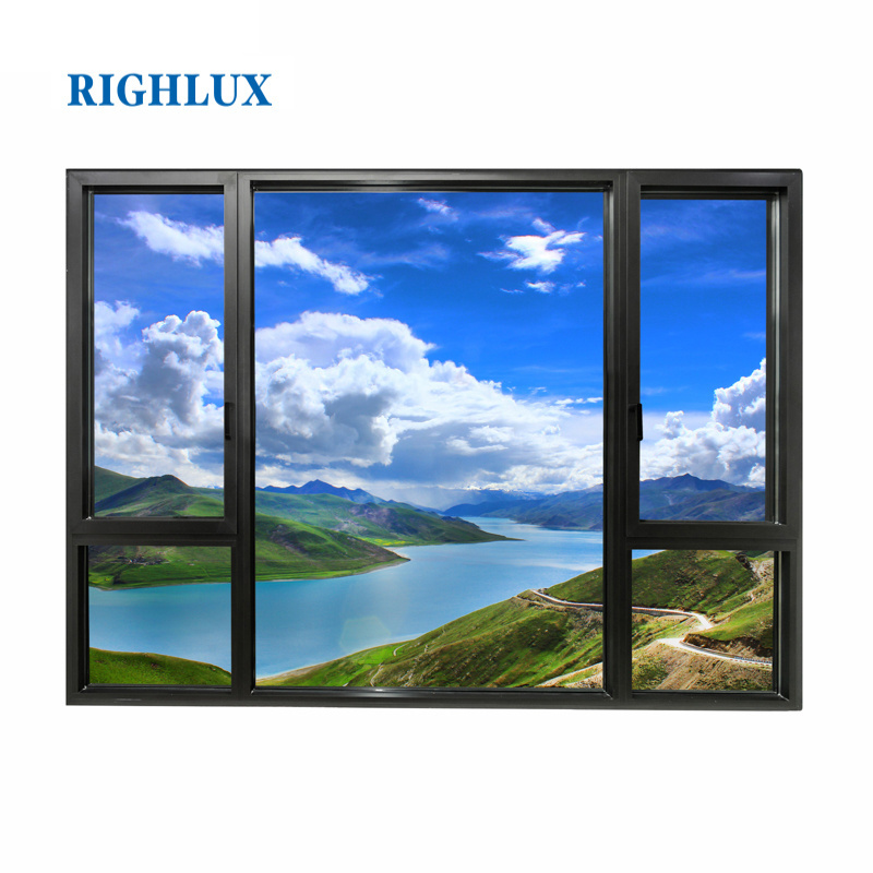 European Style Soundproof Windproof Thermal Break Heat Insulated Aluminium Glass Double Tempered Glass Glass Window