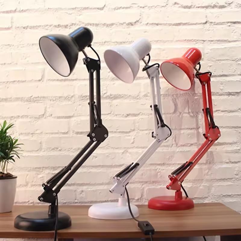 Metal E27 Led Desk Lamp Adjustable Eye Protection Swing Arm Clamp Tablelamp Rechargeable Folding Table Lamp For Nail Salon