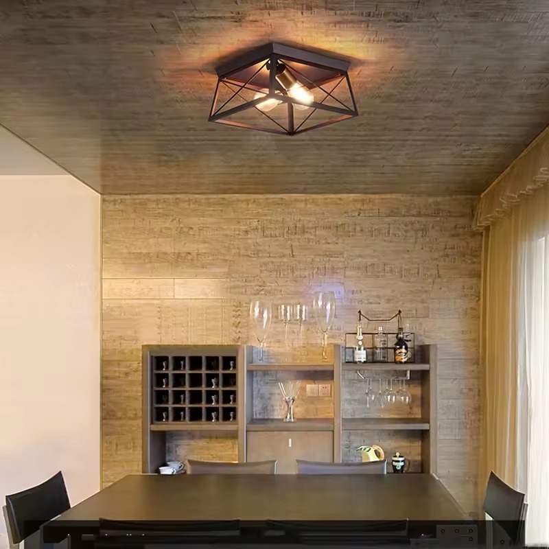 American Retro Embedded Industrial Ceiling Lamp Farmhouse Corridor Dining Room Kitchen Bedroom Balcony Ceiling Light