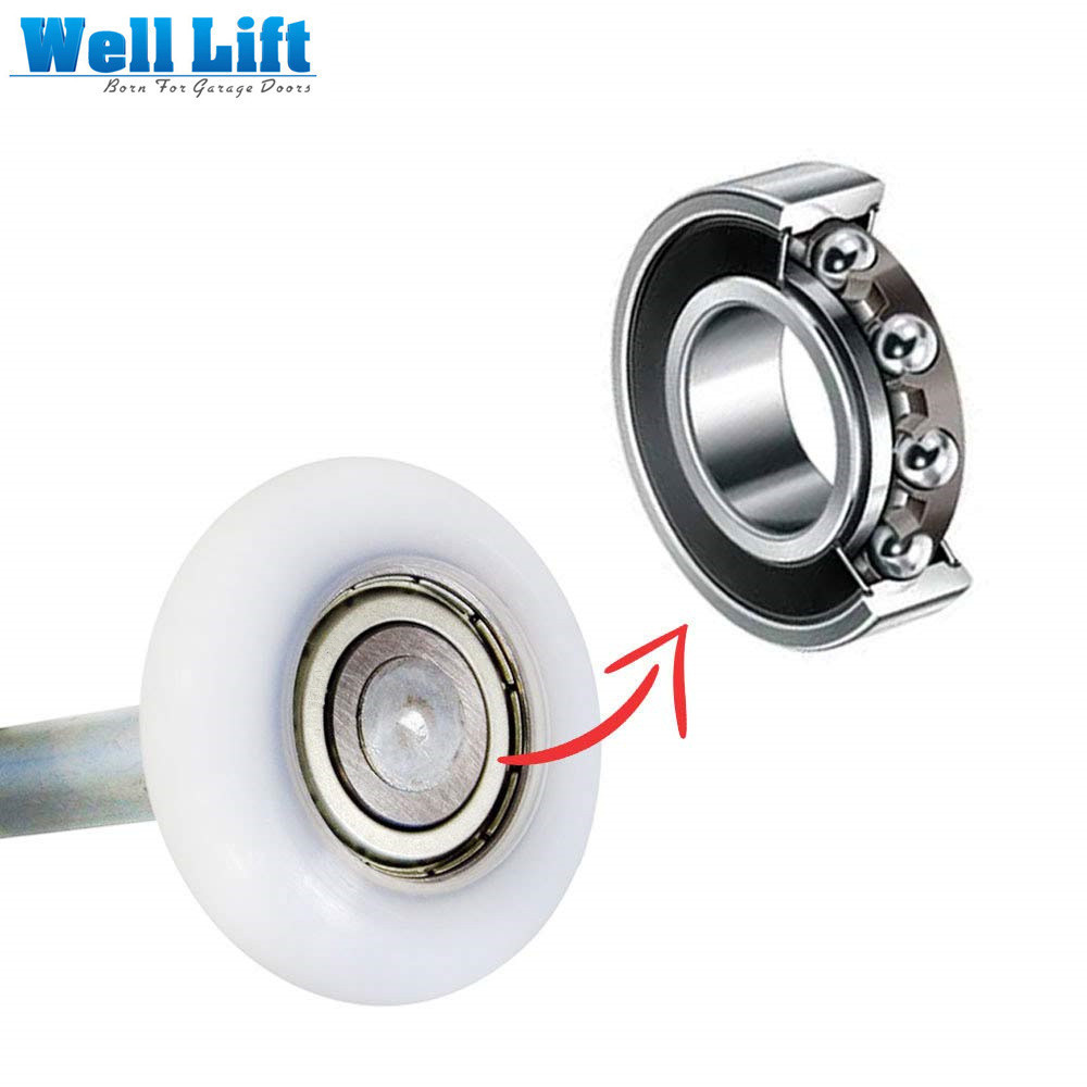 China Supplier Accessories Nylon Lowes Sectional Electronic Grease Roll Up Garage Door Rollers Extension Spring Pulley Guide Whe