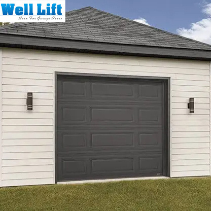 Cheap Price Vertical Bifold Track Garage Doors Galvanized Steel Black Garage Door 8x7 Panel Overhead Garage Door 250 215