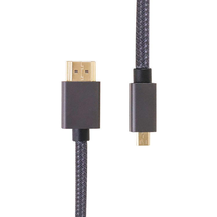 High Speed HDMI Cables 1m 2m 3m Customized Length Micro HDMI to HDMI Cable Support 4K 60Hz For camera