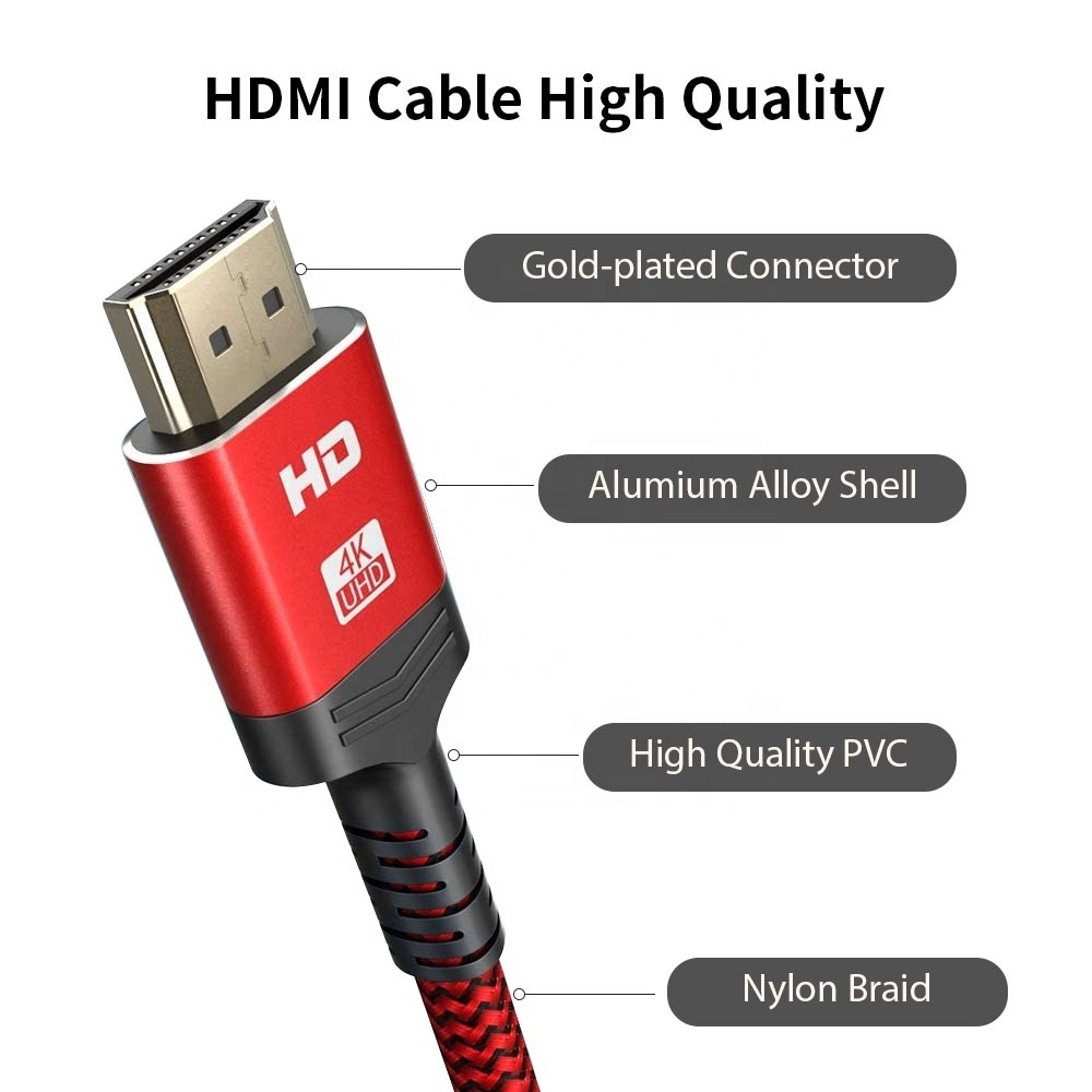 Amazon Hot HDMI High Speed 3D 8K 4K 60Hz Hdtv Video Cable Male to Male 1M 2M 3M 5M 10M 15M Ultra Hd 2.1 2.0 HDMI Cable