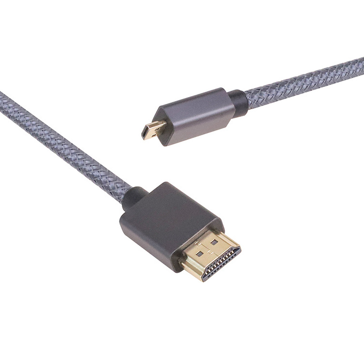 High Speed HDMI Cables 1m 2m 3m Customized Length Micro HDMI to HDMI Cable Support 4K 60Hz For camera