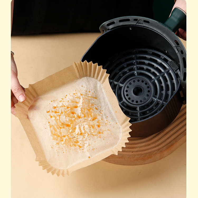 Disposable Environmental Food Grade Air Fryer Liner Square Baking Parchment Paper For Air Fryer Liners