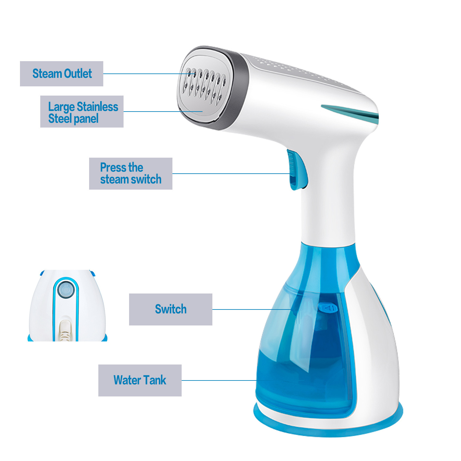 Household Electric Garment Cleaner Handheld Garment Steamer Hanging Ironing Machine for Clothes